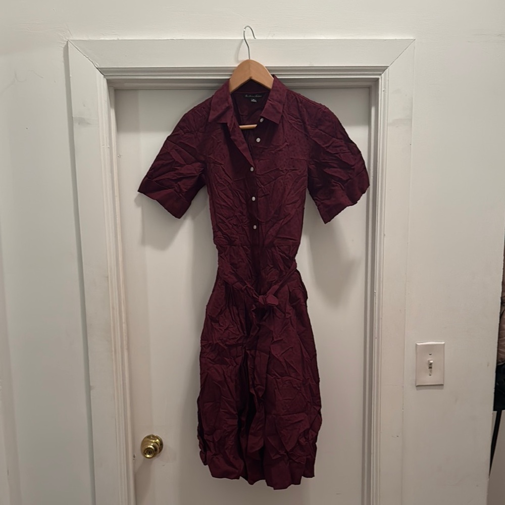 Elegant Burgundy Shirt Dress